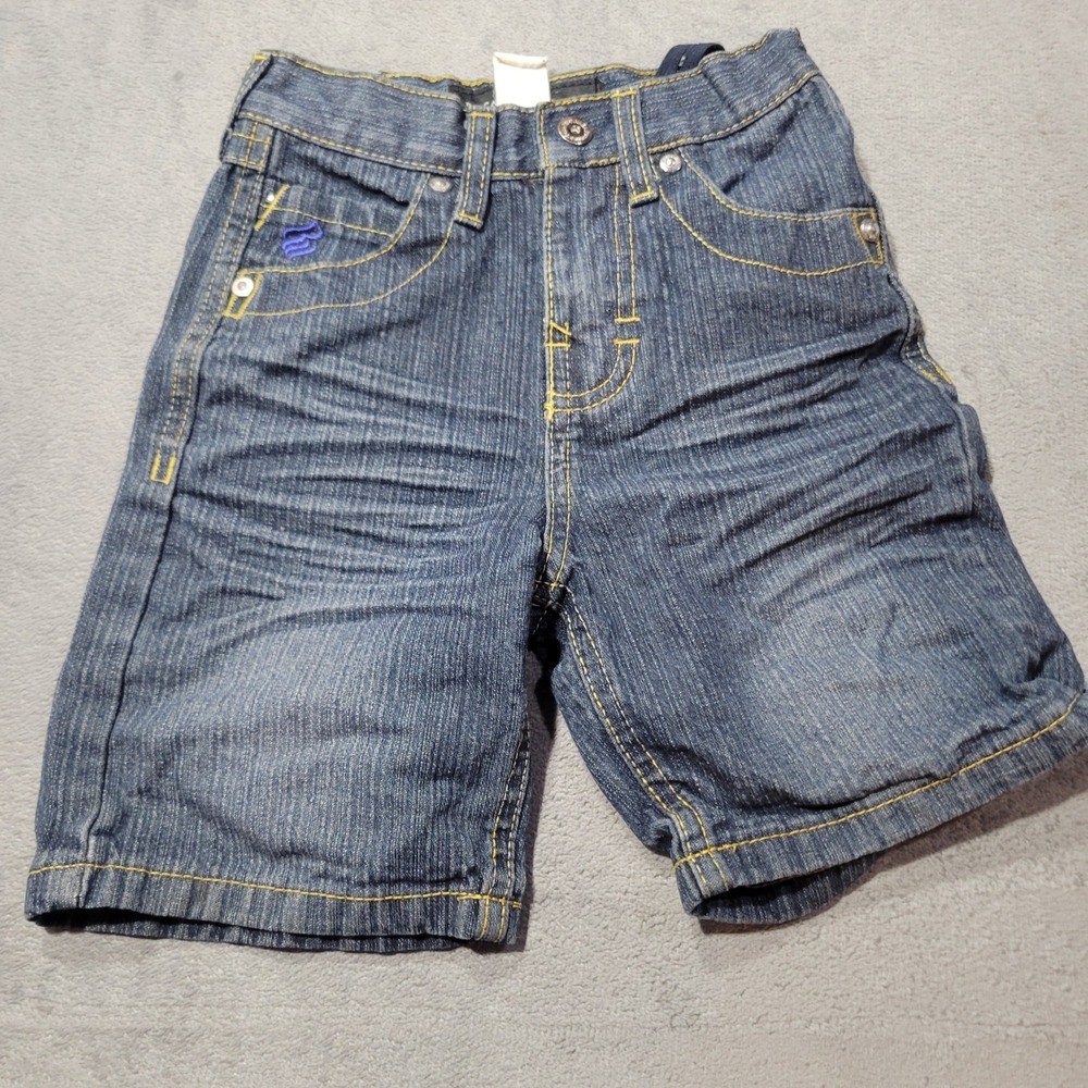Rocawear Denim Shorts Boys 4 Blue Dark Wash Embroidered Logo Hip Hop‎ Streetwear
